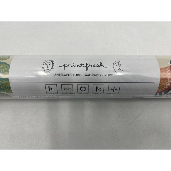 Anthropologie Printfresh Antelope's Forest Ivory Animal Print - Picture 3 of 4